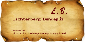 Lichtenberg Bendegúz névjegykártya